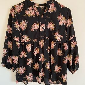 Black Floral Blous